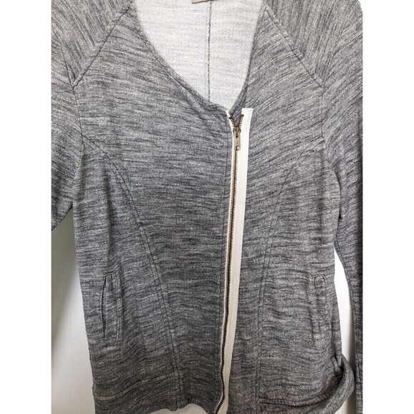 Nation LTD Zip Up Sweater Womens Size S Gray Asymmetrical Pockets Casual Neutral - Picture 3 of 9